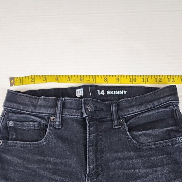 Gap black distressed skinny jeans boy sz 14 - Picture 8 of 10